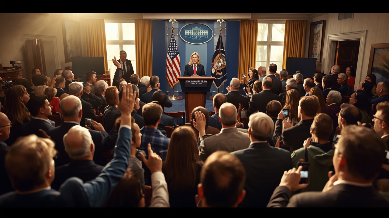 New press secretary holds first briefing