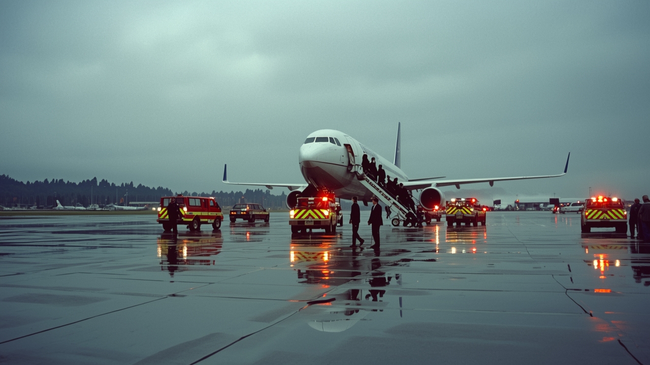 Passengers evacuate plane after emergency landing